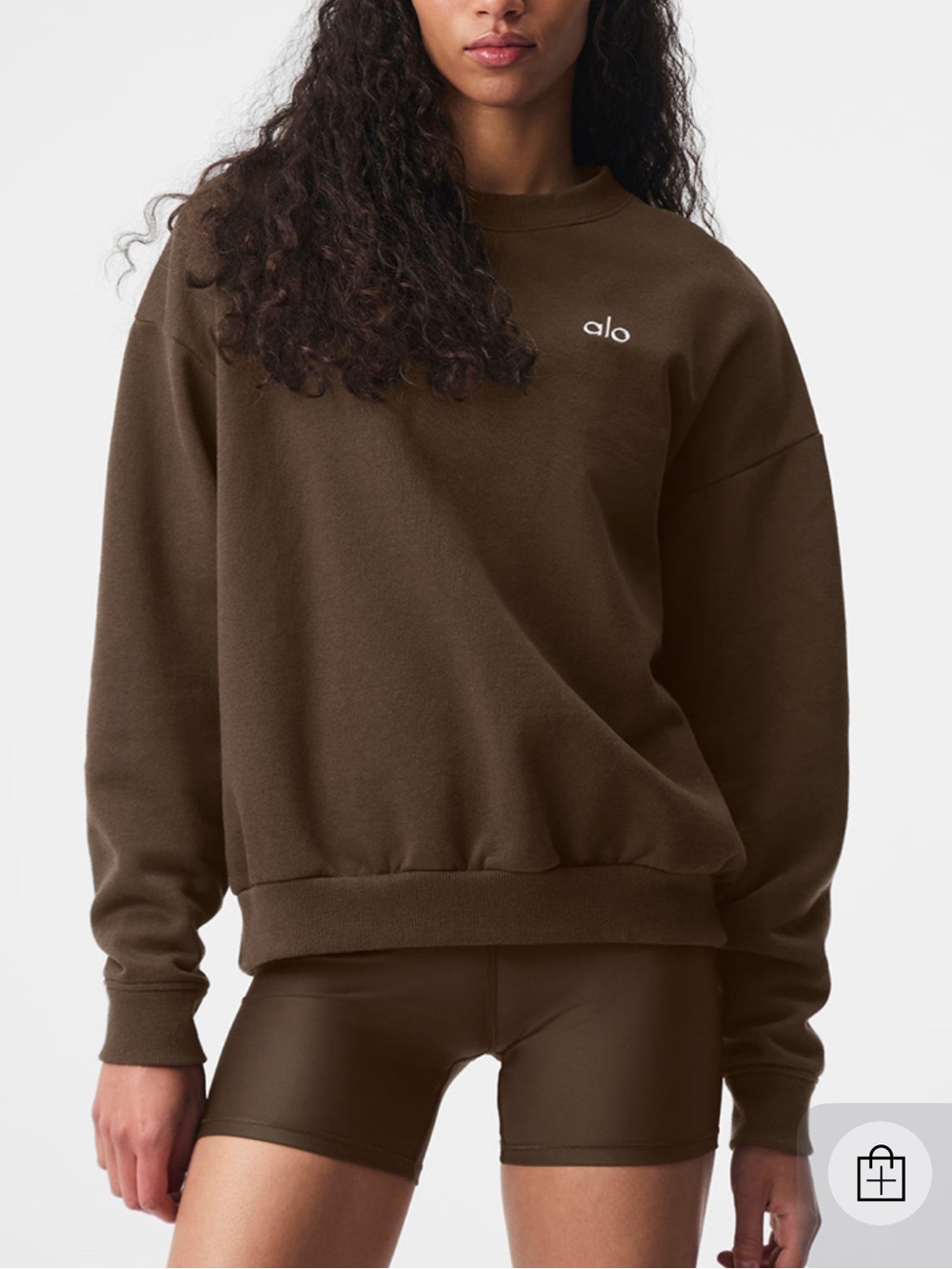 ALO Yoga Women's Crew Sweatshirt in Chocolate Brown